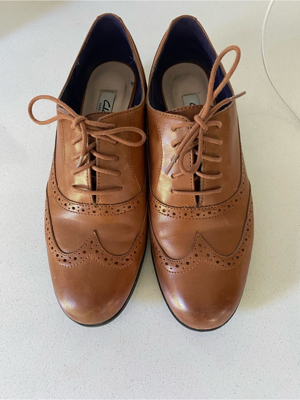 Women’s Tan Leather  Hamble Oak Wingtip Oxfords by Clark’s Narrative